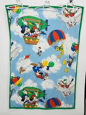Vtg Disney Mickey Mouse Air Mobile Minnie Pluto Baby Blanket Crib Comforter • $35.99