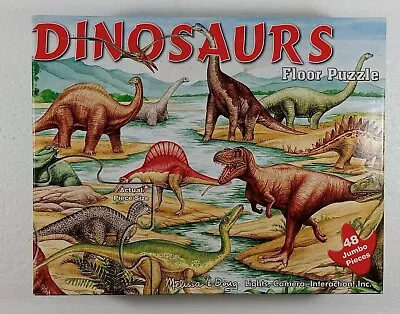 Melissa And Doug Dinosaurs Jumbo Floor Puzzle 48pc 2 X 3 Feet Complete Box • $8.50