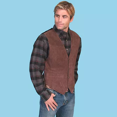 Scully Brown Espresso Boar Suede Western Men's Vest S-XL • $39.98