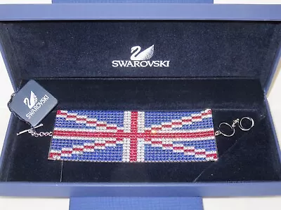£75 • Buy **BNIB** GENUINE Swan Signed SWAROVSKI  Union Jack  Crystal Bracelet - #679583