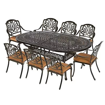 9-Piece Furniture Dining Set Outdoor Cast Aluminum Conversation Set For Garden • $1299.99