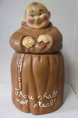 Vintage Friar Monk Cookie Jar “Thou Shall Not Steal” Twin Winton 60s • $49.95