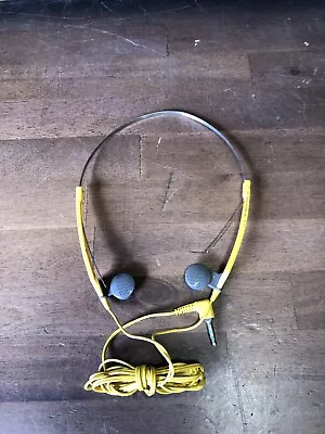 Vintage Sony MDR-W15 Walkman Yellow Sports Dynamic Stereo Headphones ~ Works • $23.40