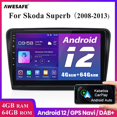 For Skoda Superb 2008-2015 Carplay WIFI Stereo Radio Android SWC SATNAV 10  Unit • £219.99