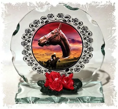 Red Rum Race Horse Grand National Cut Glass Photo Plaque Ltd Edition  • £29.99