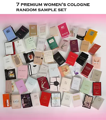 7 Premium Women’s Cologne Random Sample Set ARMANI BULGARI PRADA GUCCI Etc. • $16.95