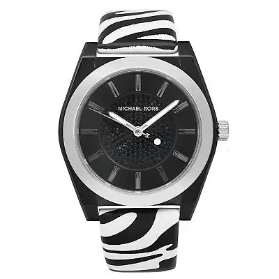 Michael Kors Channing Zebra Print Steel Black Dial Ladies Quartz Watch MK2856 • $119