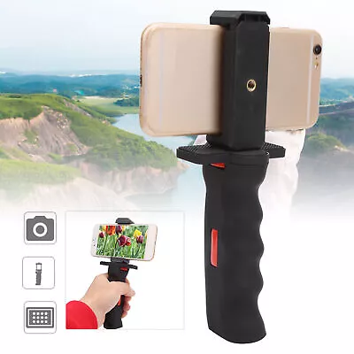 Portable Camera Handheld Handle Grip Stabilizer With Mobile Phone Clamp Pla SRS • £11.99