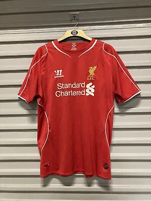 LIVERPOOL FC Home Shirt Size Large L 2014-2015 Warrior Standard Chartered • £23.74