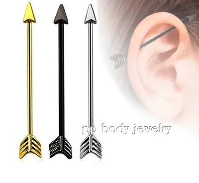 $3.64 • Buy 16G 1-1/2  Arrow Industrial Barbell Ion Plated 316L Surgical Steel 