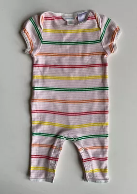 Country Road Baby Girl Size 0-3 Months Pink Stripe One-piece Short Sleeve VGUC • $13.95