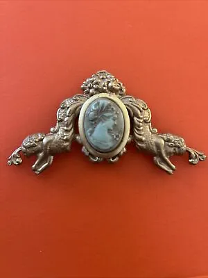 Vintage Mermaid Cameo Brooch Pin Antique Vtg Insp Sea Art • $35
