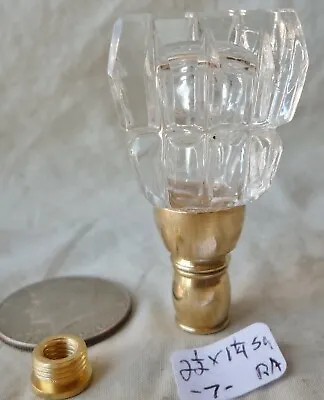 Lamp Finial Lead Crystal Cut Glass  2 1/2 H X 1 1/4  Cube (RA) (per Ea) • $19.99