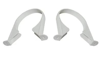 2 X 110mm WHITE Soil & Vent Pipe Clips Support Brackets • £6.19