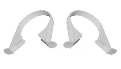 2 X 110mm WHITE Soil & Vent Pipe Clips Support Brackets • £6.19