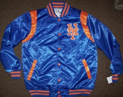 New York Mets Reversible Blue/Silver/Gray Size Large Bomber Jacket • $75