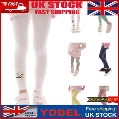 £5.35 • Buy Lovely Cute Children Girl Embroidery Bird Skinny Clothes Cartoon Leggings Pants 