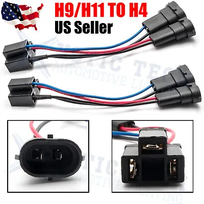 Y-Splitter H9/H11 To H4 Conversion Wire Harness Adapters For Harley Davidson • $12.55