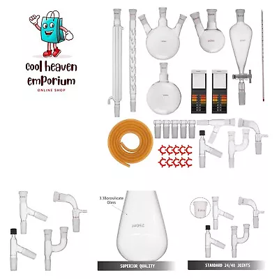 New Laboratory Glassware 24/40 Chemistry Glassware 29PCS Chemistry Lab Glassw... • $138.99