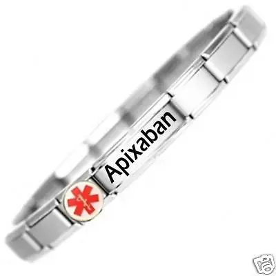 APIXABAN Anticoagulant Medical Alert Stainless Steel Bracelet -One Size Fits All • £12.65