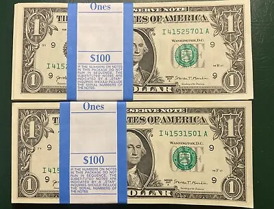 100 Sequential Dollar Bills -- New Uncirculated BEP Strap (Minneapolis 2017A) • $131.99