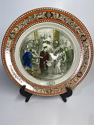 Vintage Adams England Porcelain Plate Shakespere Merchant Of Venice Orange 10  • $17.96