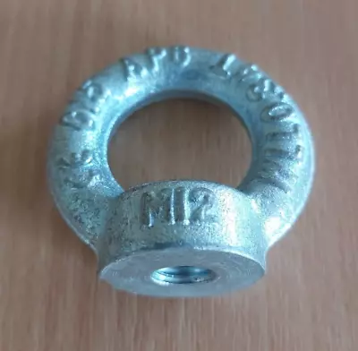 Lifting Eye Nut Galvanised M12 Female Ring Shape Nuts 340kg • £2.25