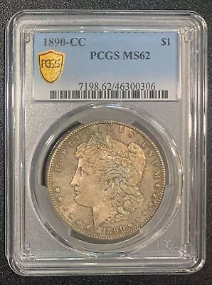 1890 -CC  1$ MORGAN SILVER DOLLAR PCGS Graded MS62  (#63) • $455