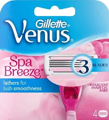 Gillette Venus Spa - 3 Blade Refill Cartridges Lathers Lush Smoothness (4 Ct) • $10.99