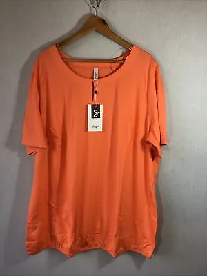 Sheego Orange Longline Cotton Jersey Top Size 18-20 BNWT • £9.95