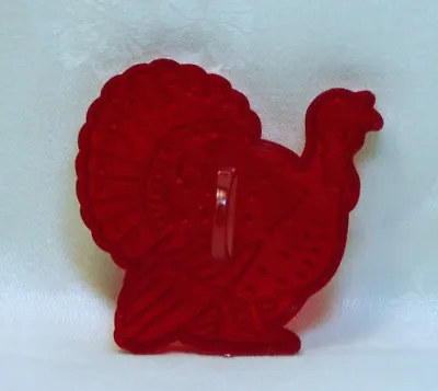 $7.25 • Buy Vintage Design New Red Plastic Cookie Cutter - Turkey Thanksgiving Farm Detailed