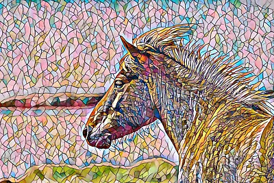 🐎 Horses: Adult Mosaic Coloring Book With 50 Pictures Of Horse Pony Ponies • $11.95