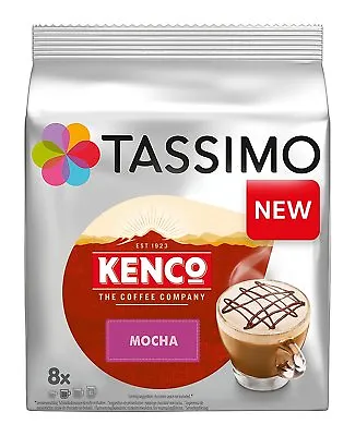 TASSIMO Kenco Mocha Coffee 8 Pods Servings Pack Of 5 Total 40 Drinks Free P&P  • £28.96