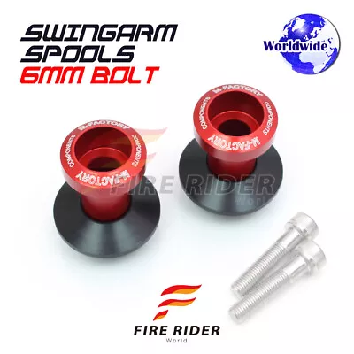 CNC SPMF Red M6 Rear Swingarm Spools For YZF R6 06 07 08 09 10 11 12 13 14 • $23.27