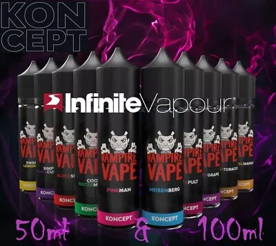Vampire Vape Koncept XIX E-Liquid 0mg - 100ml & 50ml - NO NICOTINE • £3