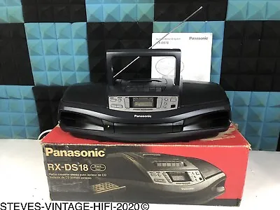 Panasonic RX-DS18 Portable Stereo CD Tape AM/FM Black BOXED L@@K FREE P+P! • £142.87