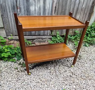 Mahogany Serving Trolley Table On Wheels • £25