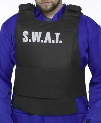 Halloween Mens S.W.A.T Team Safety Vest Costume Accessory One-Size Black • $21.22