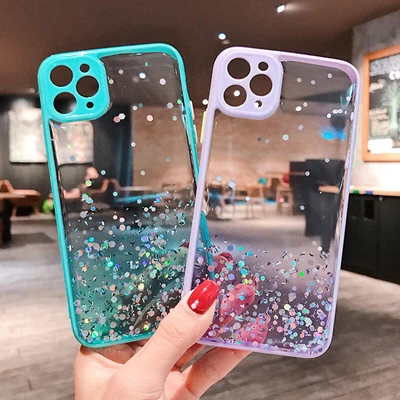 $8.56 • Buy Gradient Glitter Case For IPhone 6 6S 7 8 Plus X XR XS 11 12 13 Pro Max PC Cover