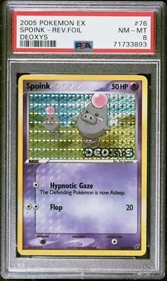 $0.99 • Buy 2005 Pokemon Ex Deoxys 76 Spoink Reverse Holo Psa 8 Nm Mint