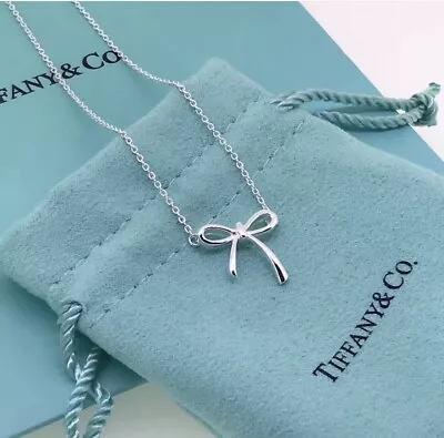 $25.94 • Buy Tiffany & Co.925 Sterling Silver Bow Tie Pendant Necklace