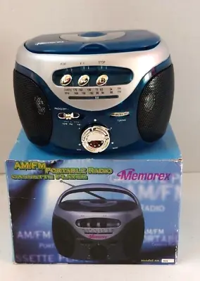 Vintage Memorex Mini AM/FM Portable Radio Cassette Player Model# 7414 • $18.99