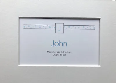 JOHN Baby Name Meaning Print 5”x7” • £11.58
