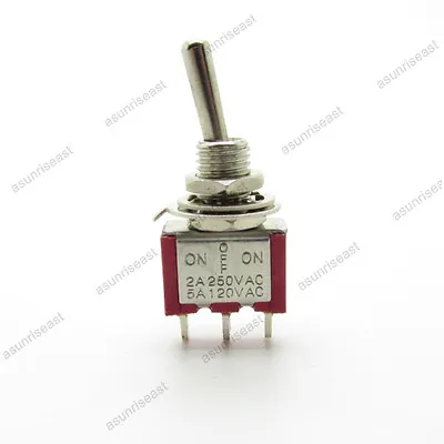 5×Mini Toggle Switch SPDT 3 Position ON-OFF-ON 3-PIN 250V 2A 120V 5A Red MTS-103 • $4.99