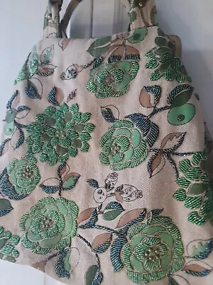 £14.90 • Buy Leko London Shoulder/Grab Bag  Beaded/Embroidery Floral  Design