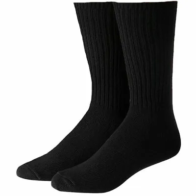 £6.99 • Buy 5,10,15  Pairs Men's Black Winter Warm Thick Cotton Rich Sports Crew Socks 6-11