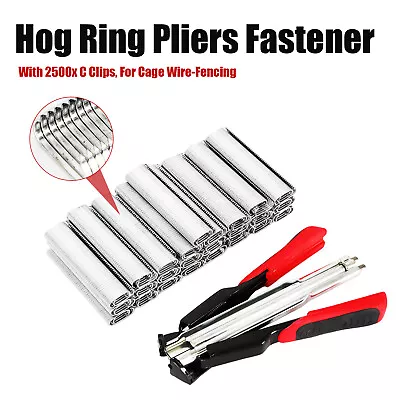 Hand Tools Hog Ring Pliers Household Pliers Kits 2500 X C Rings Poultry Fences  • $38