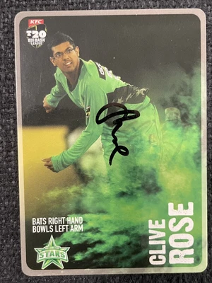 $1.49 • Buy Clive Rose Signed Melbourne Stars 2014 KFC Big Bash BBL T20 Cricket Australia
