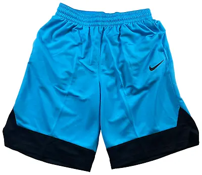 Nike Workout Shorts Mens Size Large Blue Black ColorBlock 2 Pckt Basketball New • $18.84