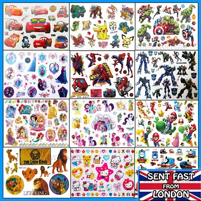 £2.80 • Buy Temporary Kids Tattoos Girls Boys Disney My Pony Thomas Tank Avengers Dinosaurs